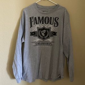 Famous men’s gray long sleeve shirt size X-Large